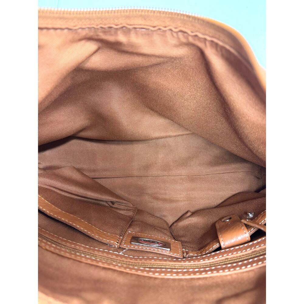 Talbots Pebbled Leather Shoulder Bag Purse Brown Preppy Chic Classic Neutral - Picture 8 of 12